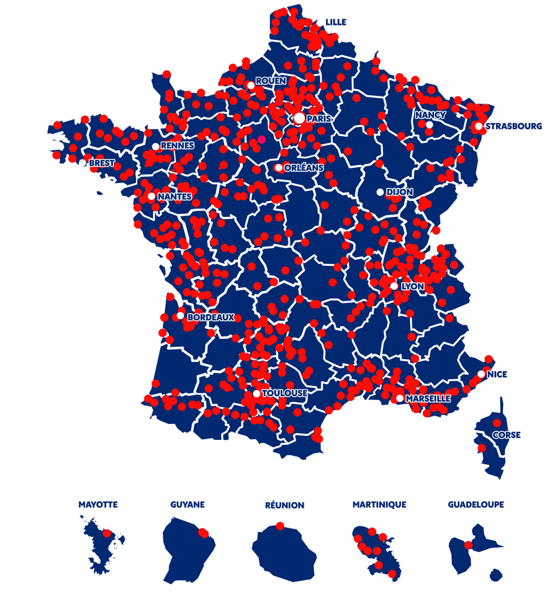 Carte des adhérents de la FEDA